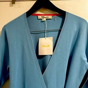 DVF new light blue wrap dress